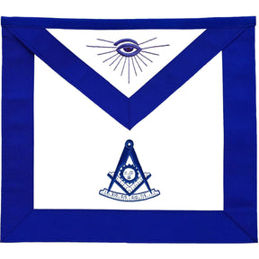 Past Master Blue Lodge Apron - Royal Blue Grosgrain Ribbon