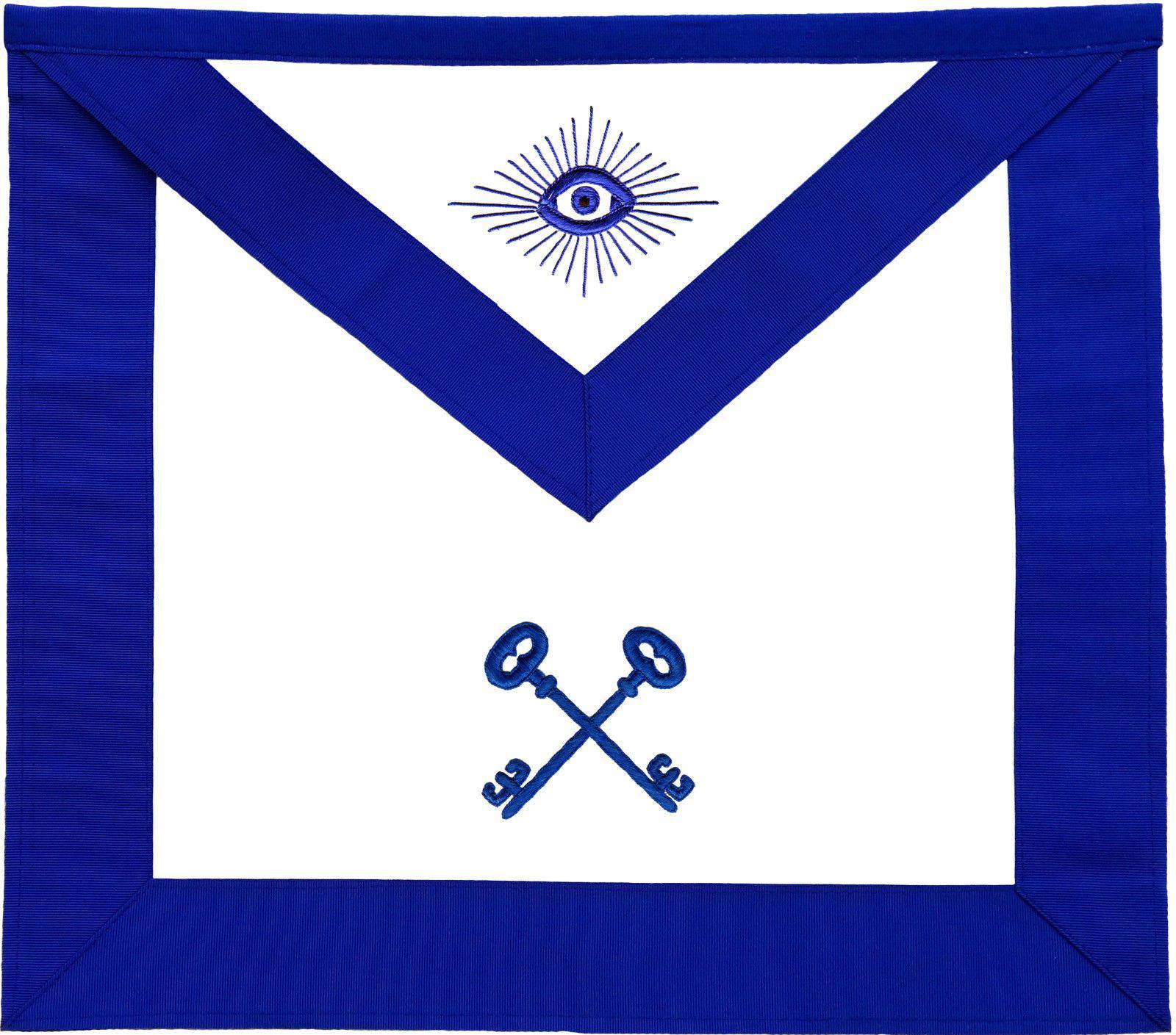 Officers Blue Lodge Officer Apron Set - Blue Ribbon Machine Embroidery (Set of 19)