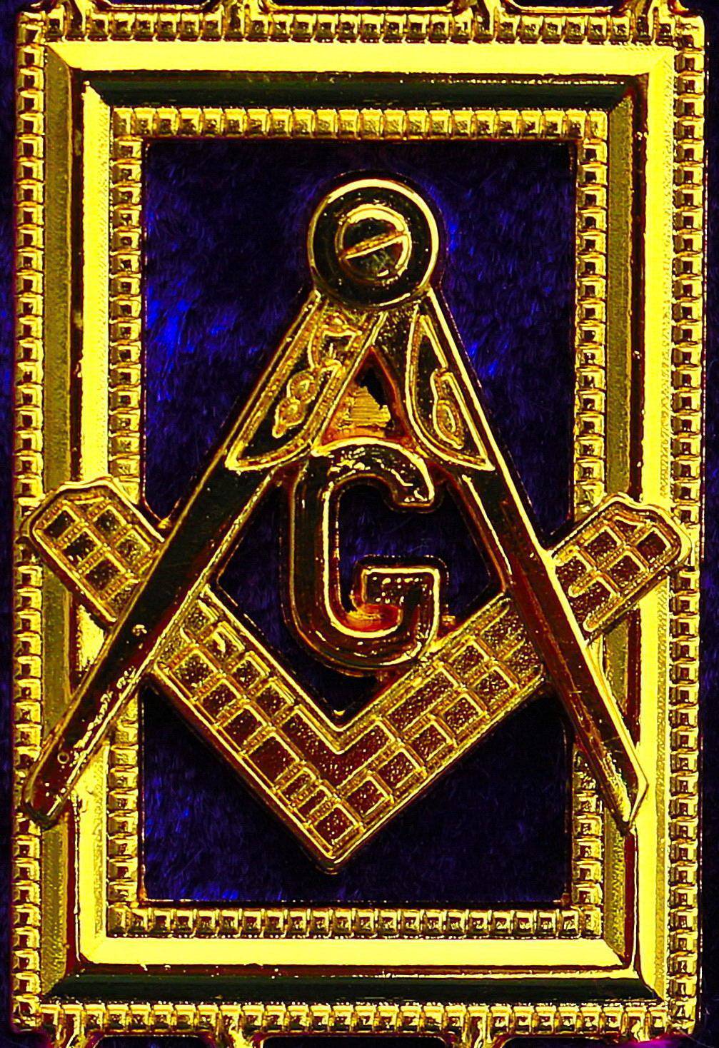 Grand Officers Blue Lodge Chain Collar - Gold Plated with Rhinestones