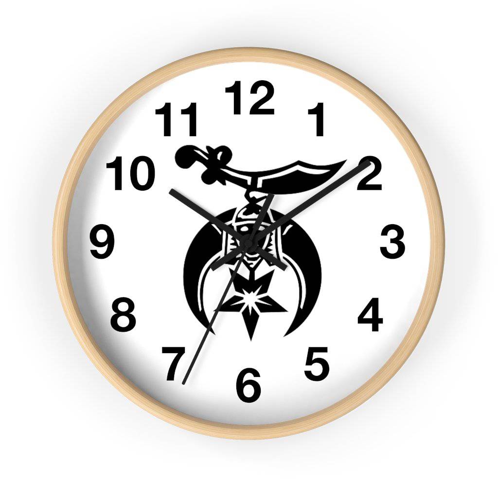 Shriners Clock - Wooden Frame - Bricks Masons