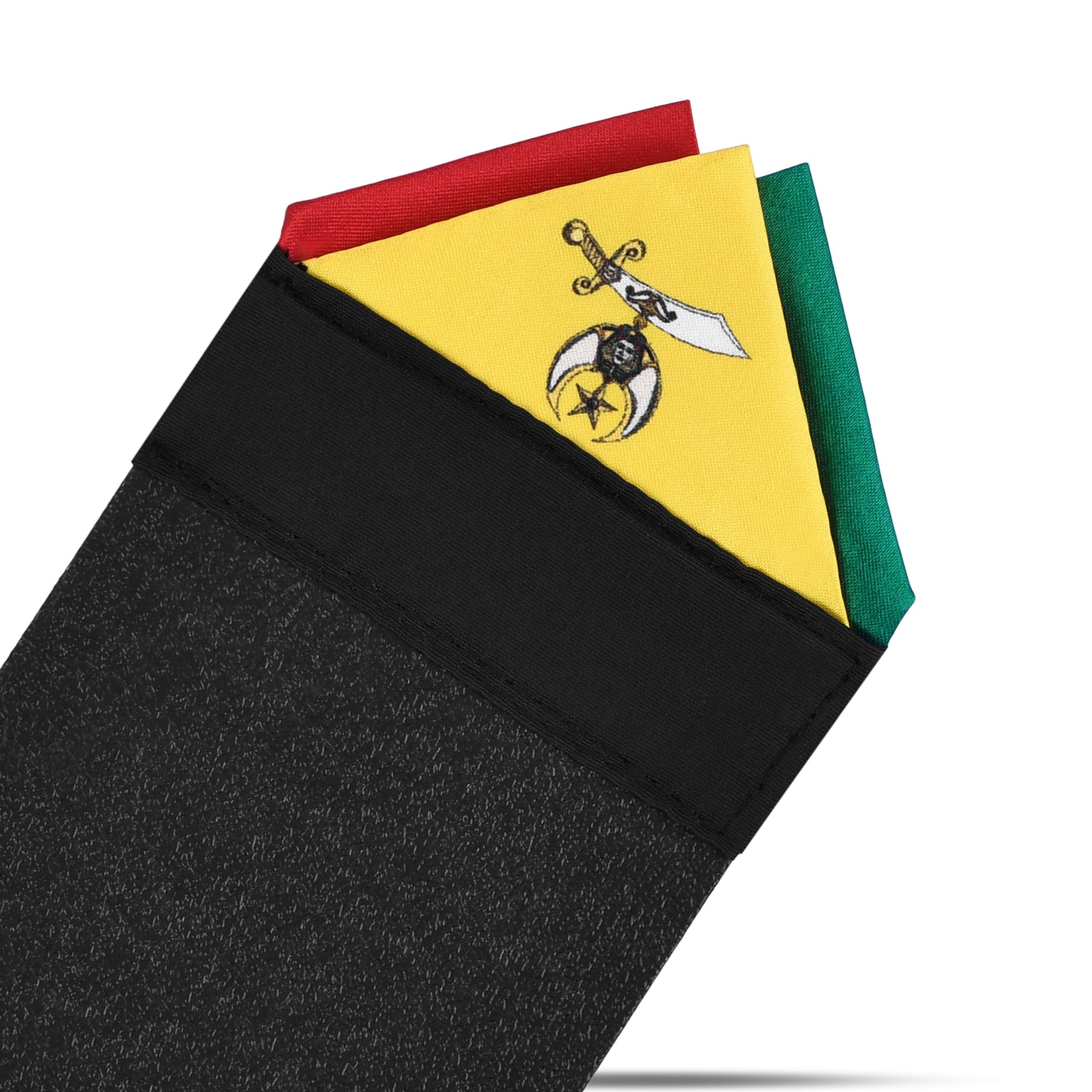 Shriners Pocket Square - Silk Tricolor Design - Bricks Masons