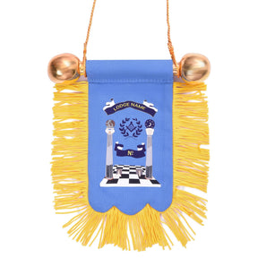 Master Mason Blue Lodge Car Pendant - Blue Cotton & Golden Fringe Customizable