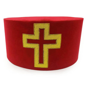 Sir Knight Knights Templar Crown Cap - Red Passion Cross - Bricks Masons