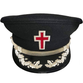 Sir Knight Knights Templar Fatigue Cap - Silver Vinework - Bricks Masons
