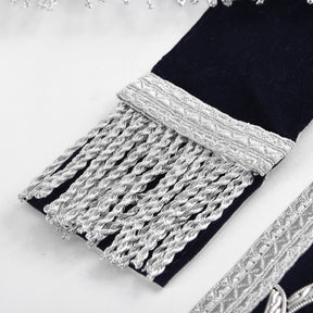 Tyler Blue Lodge Officer Apron - Blue With Silver Fringe - Bricks Masons