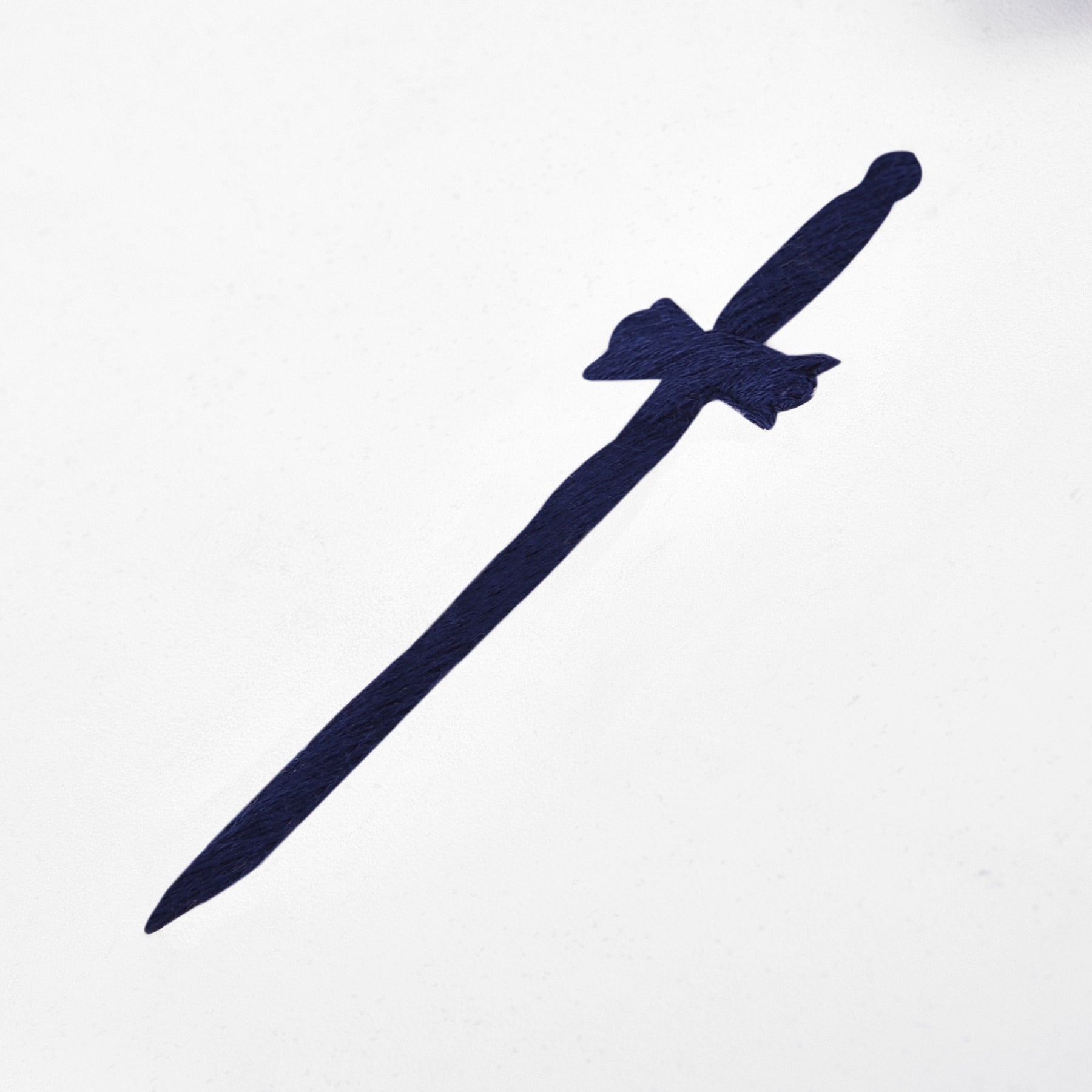 Tyler Blue Lodge Officer Apron - Navy Velvet With Silver Embroidery Thread - Bricks Masons