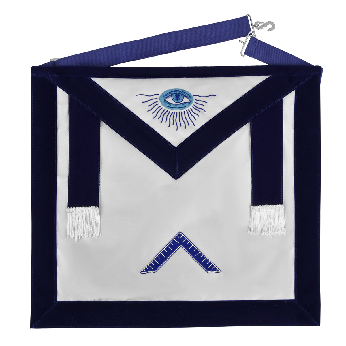 Worshipful Blue Lodge Officer Apron - Royal Blue with Wreath - Bricks Masons