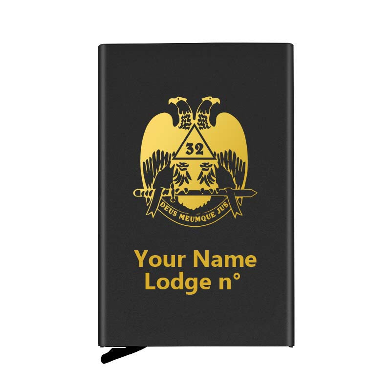 32nd Degree Scottish Rite Credit Card Holder - Wings Down Various Colors - Bricks Masons