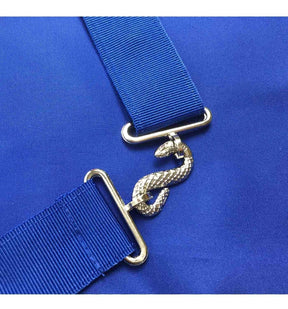 Junior Steward Blue Lodge Officer Apron - Royal Blue Wreath Embroidery - Bricks Masons