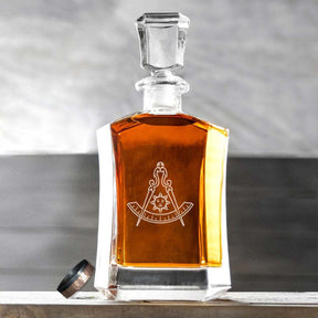 Past Master Blue Lodge California Regulation  Decanter - 23 oz. Whiskey Glass - Bricks Masons