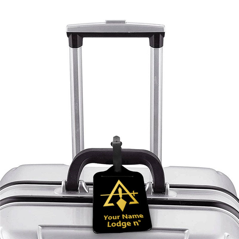 Council Luggage Tag - Black Leather - Bricks Masons
