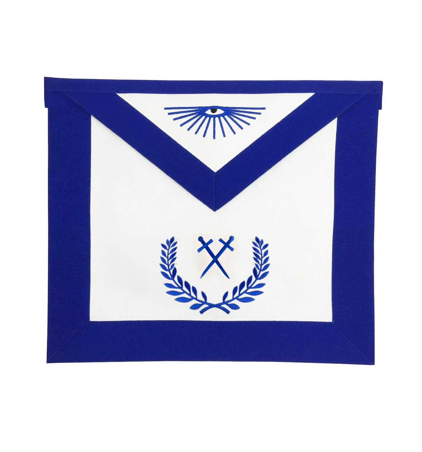 Sentinel Blue Lodge Officer Apron - Royal Blue with Wreath - Bricks Masons