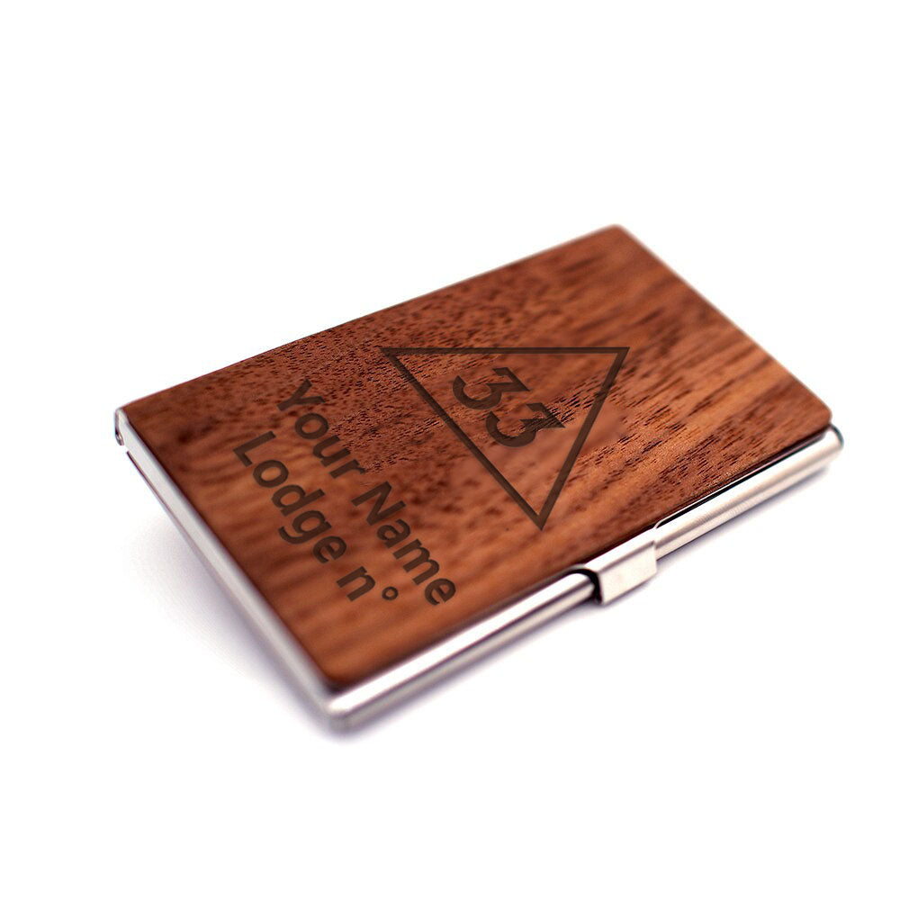 33rd Degree Scottish Rite Business Card Holder - (RFID Protection) - Bricks Masons