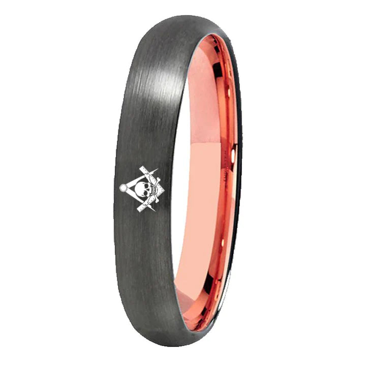 Widows Sons Ring - Gunmetal With Rose Gold Tungsten - Bricks Masons