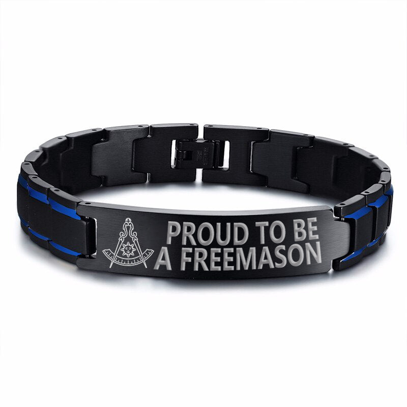 Past Master Blue Lodge California Regulation Bracelet - Stainless Steel - Bricks Masons