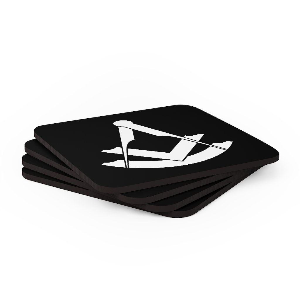 Past Master Blue Lodge Coaster - Black & White - Bricks Masons