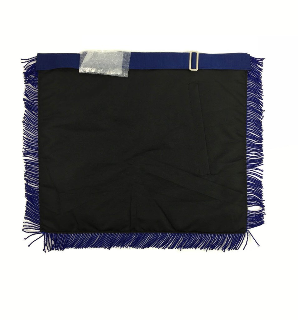 Master Mason Blue Lodge Apron - White & Navy Blue with Blue Fringe - Bricks Masons