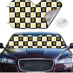 Shriners Windshield Cover - (Gold/White) - Bricks Masons