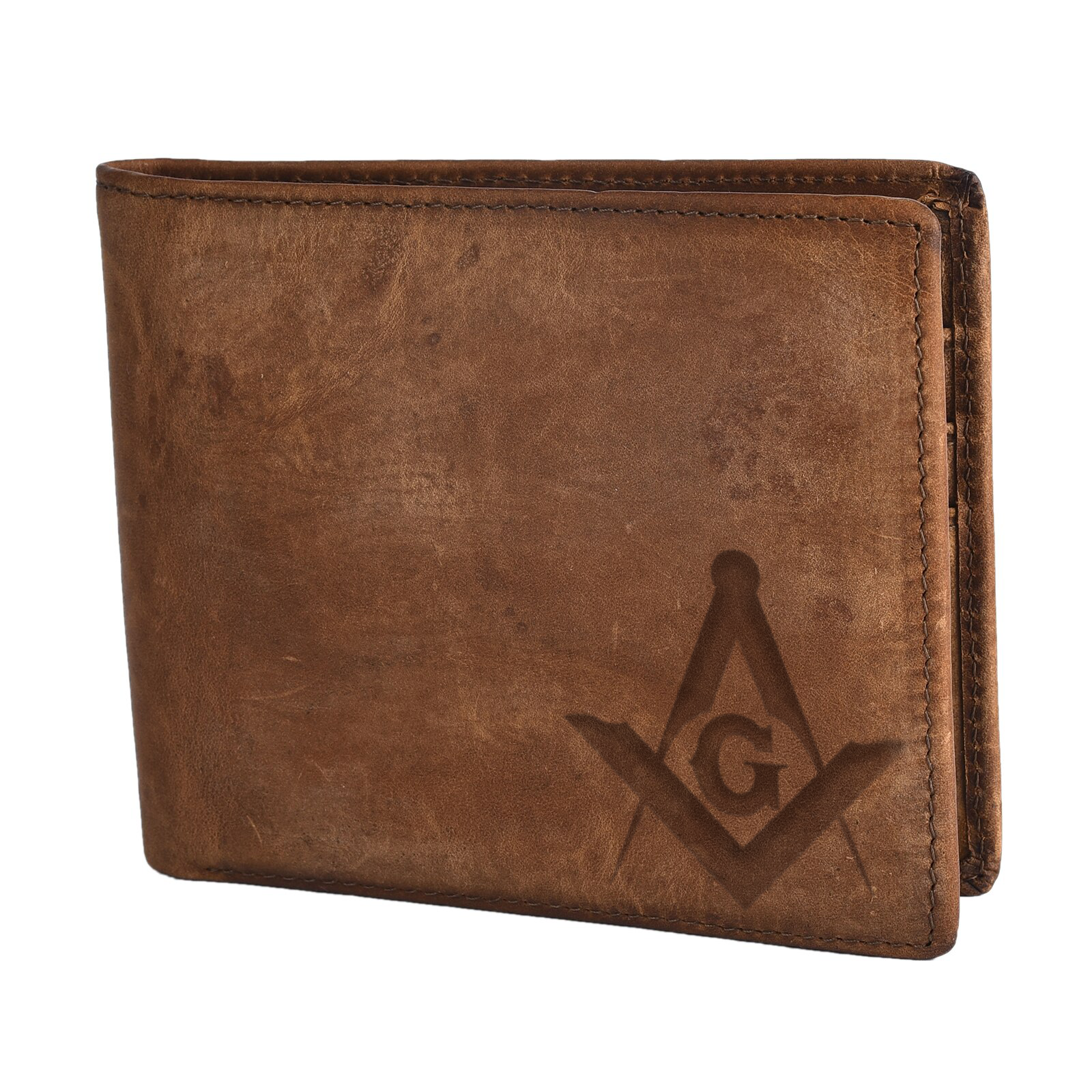 Master Mason Blue Lodge Wallet - Handmade Leather - Bricks Masons