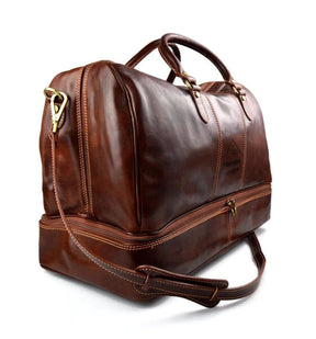 Royal Arch Chapter Travel Bag - Genuine Light Brown Leather - Bricks Masons