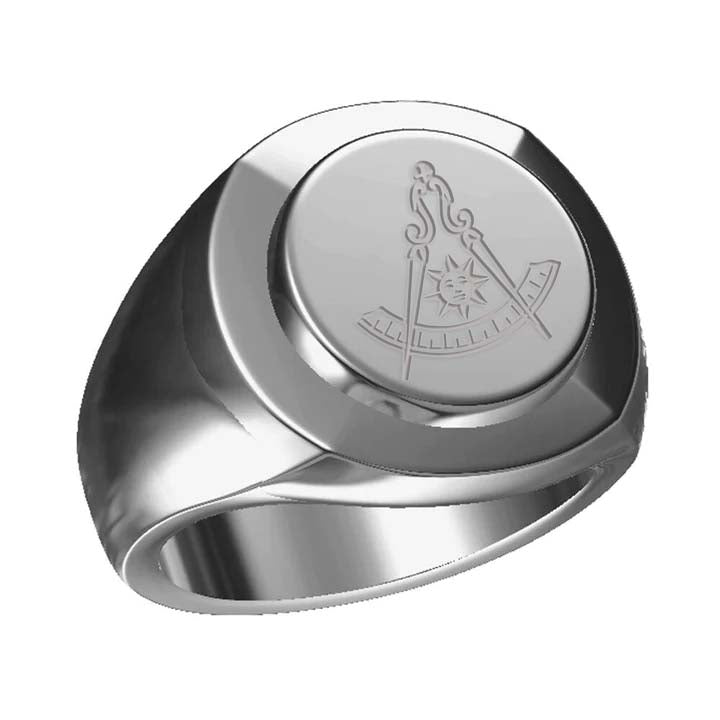 Past Master Blue Lodge California Regulation Ring - Sterling Silver - Bricks Masons