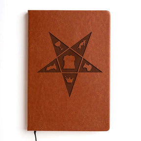 OES Journal - Brown Faux Leather - Bricks Masons