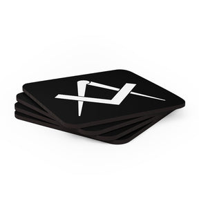 Master Mason Blue Lodge Coaster - Square & Compass 4 Pieces Set - Bricks Masons