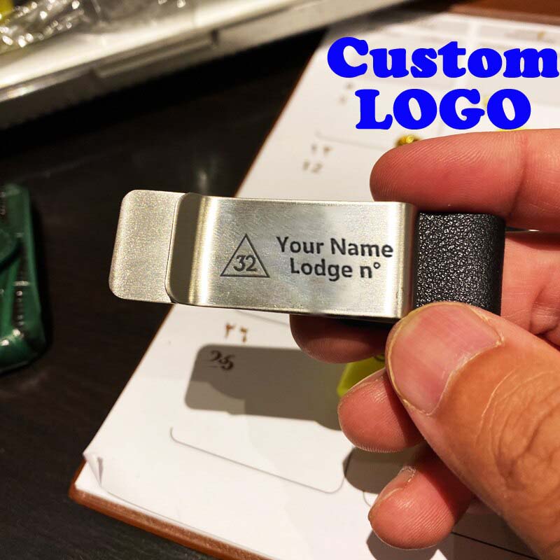 32nd Degree Scottish Rite Pen Holder - Black & Brown Leather - Bricks Masons