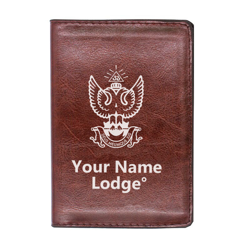33rd Degree Scottish Rite Wallet - Wings Up Black & Brown - Bricks Masons
