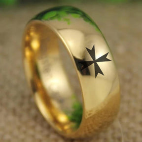 Order of Malta Commandery Ring - Gold Color - Bricks Masons