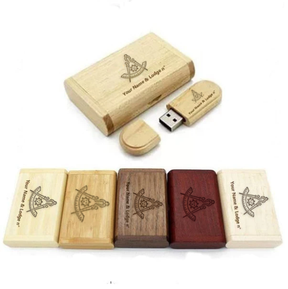 Past Master Blue Lodge California Regulation USB Flash Drives - Various Wood Colors - Bricks Masons