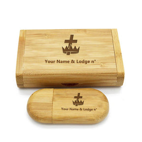 Knights Templar Commandery USB Flash Drives - Various Wood Colors - Bricks Masons