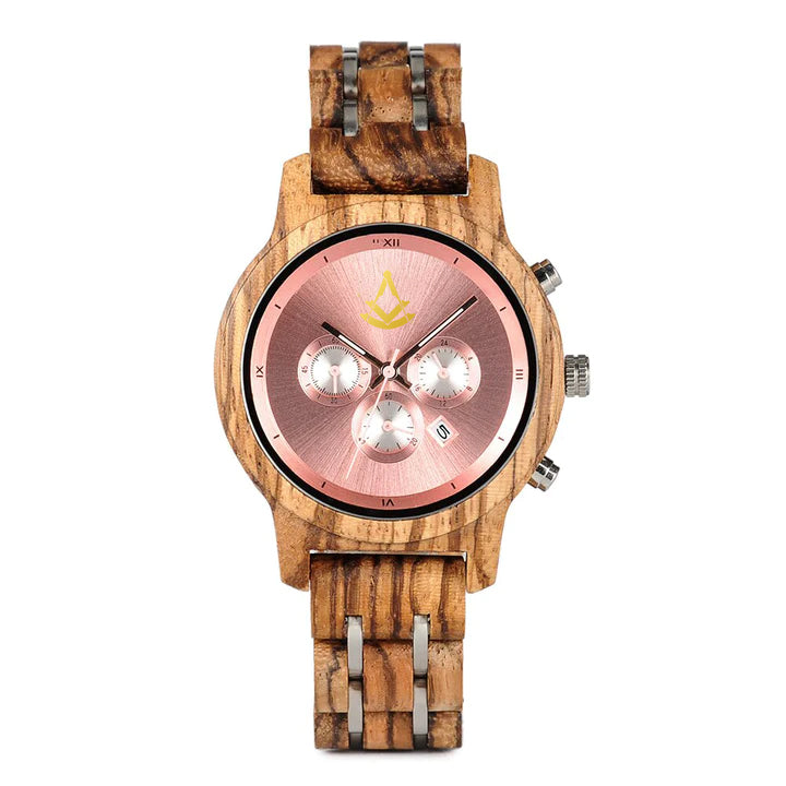 Past Master Blue Lodge Wristwatch - Various Wood Colors - Bricks Masons