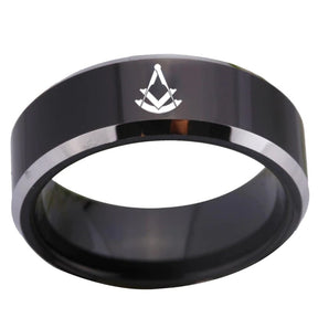 Past Master Blue Lodge Ring - Black Tungsten - Bricks Masons