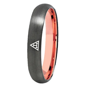 Royal Arch Chapter Ring - Gunmetal With Rose Gold Tungsten - Bricks Masons