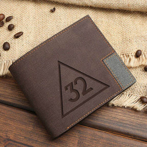 32nd Degree Scottish Rite Wallet - Leather Various Colors - Bricks Masons