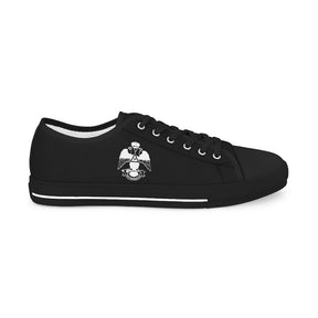 33rd Degree Scottish Rite Sneaker - Wings Down Low Top Black & White - Bricks Masons