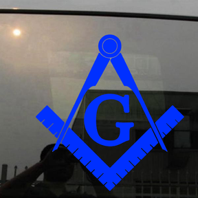 Master Mason Blue Lodge Sticker Decal - Square and Compasses (Various Colors & Sizes) - Bricks Masons