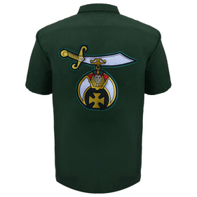 Shriners T-Shirt - Green Hand Embroidery - Bricks Masons