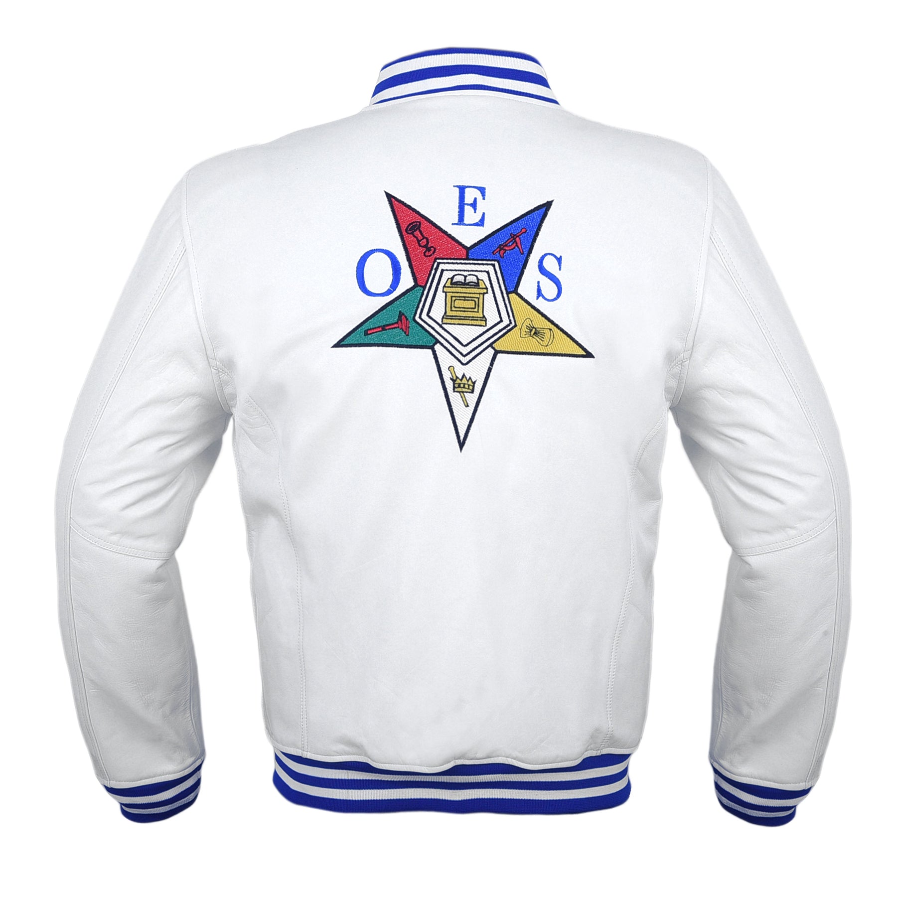 OES Jacket - White Leather - Bricks Masons