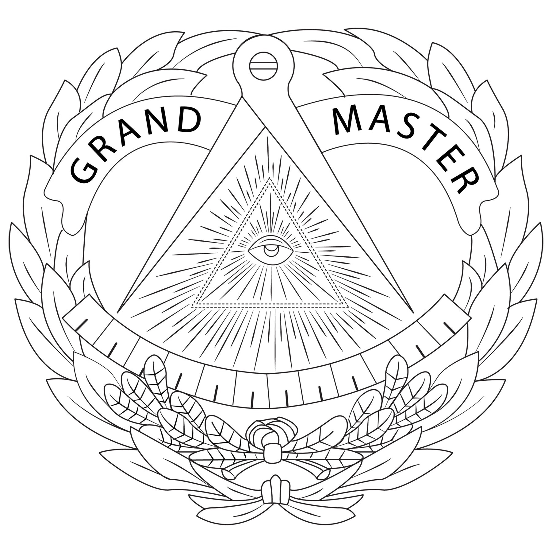 Grand Master Blue Lodge Ring - Black With Blue Tungsten - Bricks Masons