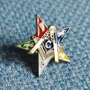 Past Patron OES Lapel Pin - With Square & Compass G - Bricks Masons