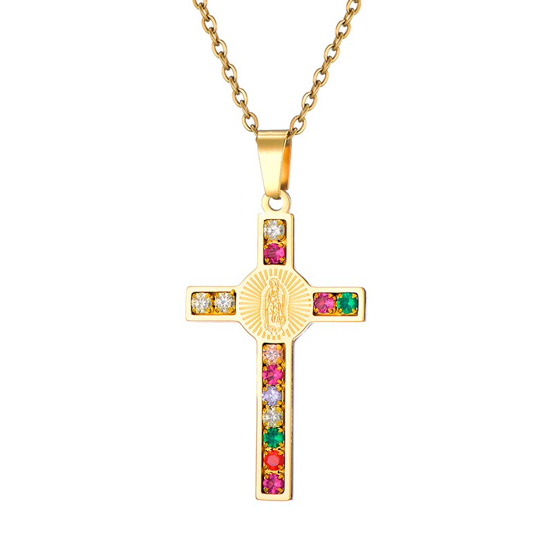 Knights Templar Commandery Necklace - Colorful Rhinestone Cross Pendants - Bricks Masons