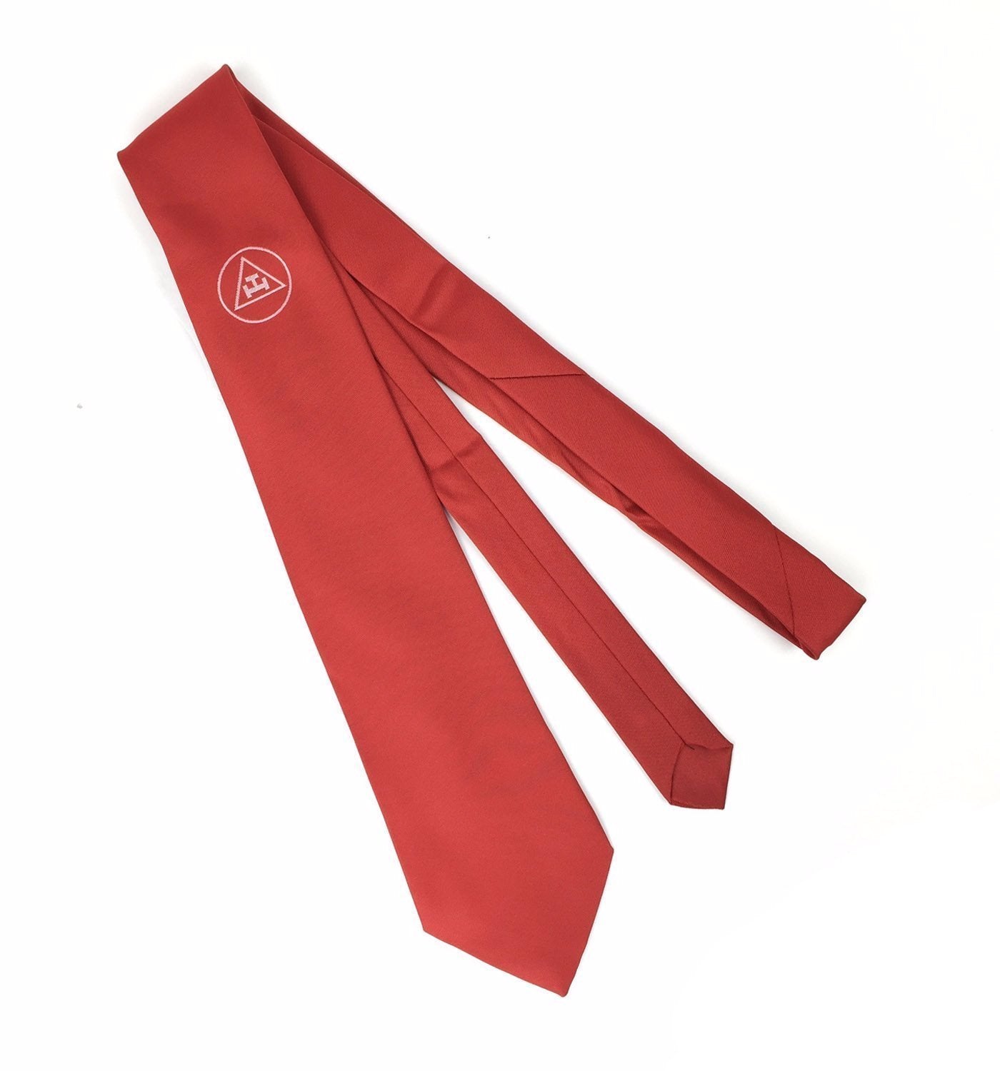 Royal Arch Chapter Necktie - Red Machine Embroidery - Bricks Masons