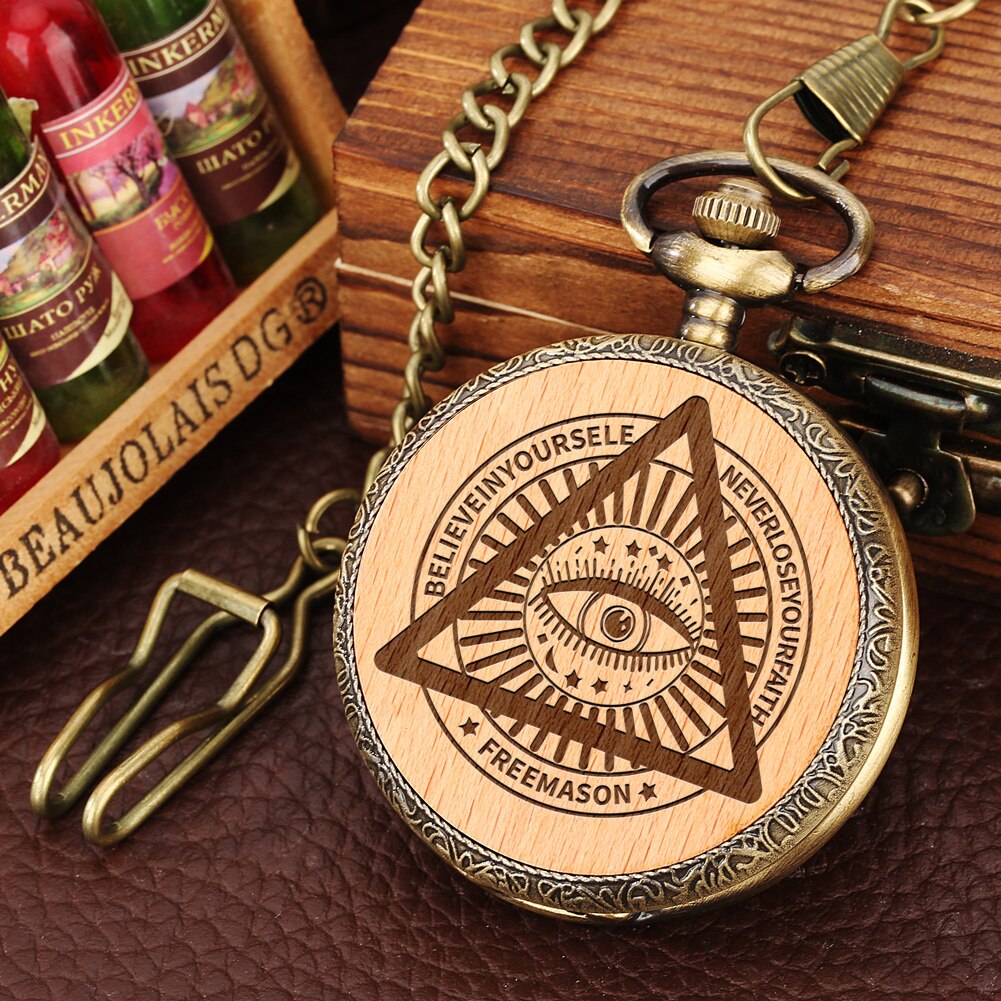 Eye Of Providence Pocket Watch - Quartz - Bricks Masons