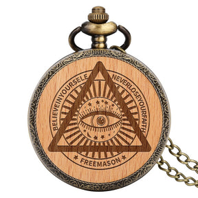 Eye Of Providence Pocket Watch - Quartz - Bricks Masons