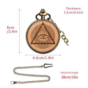 Eye Of Providence Pocket Watch - Quartz - Bricks Masons