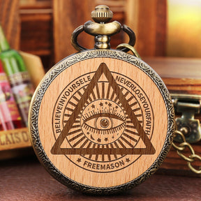 Eye Of Providence Pocket Watch - Quartz - Bricks Masons