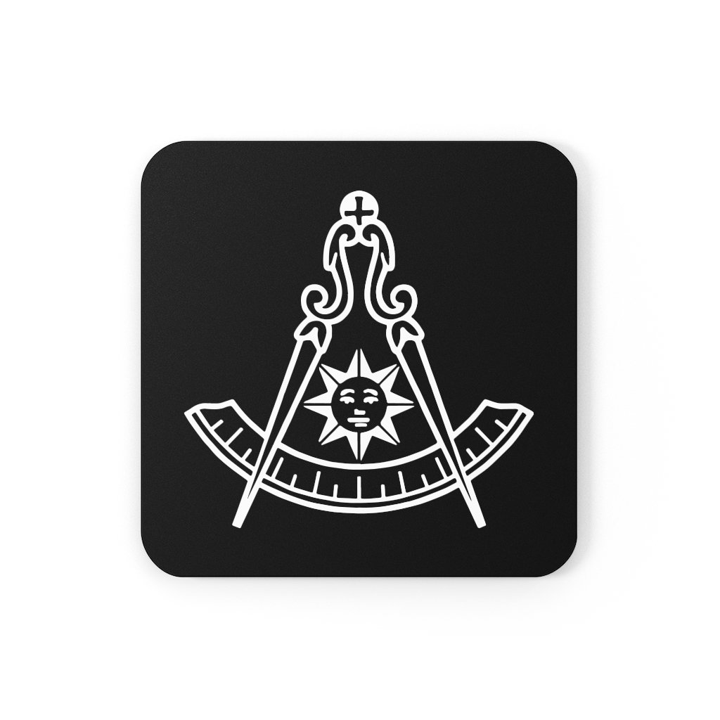 Past Master Blue Lodge California Regulation Coaster - White & Black - Bricks Masons