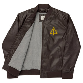 Council Jacket - Leather Golden Embroidery - Bricks Masons